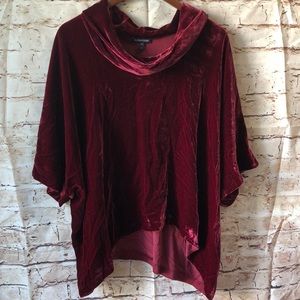Eileen Fisher Silk Blend Velvet Cowl Neck Box Top